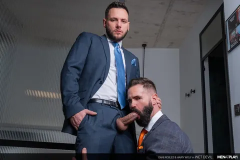 Two Hairy Men Fuck Standing Up and End with a Facial – photo 8 of 21