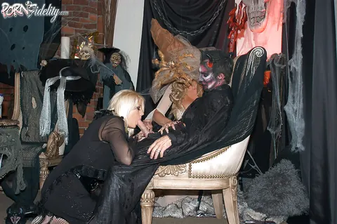 Armani St James: MILF in Costume Sucks and Fucks in a Group – photo 7 of 16
