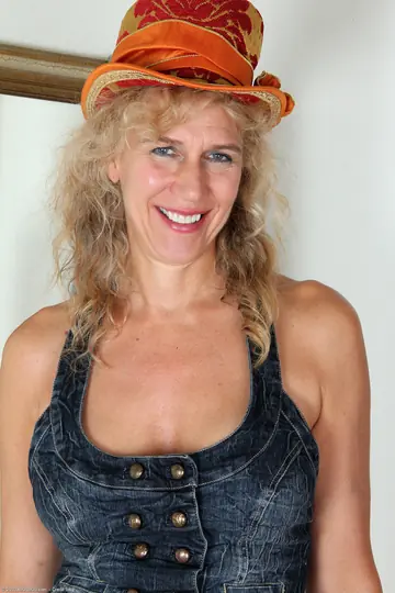 Blonde MILF with Big Tits Strips Nude and Fingers Her Wet Pussy