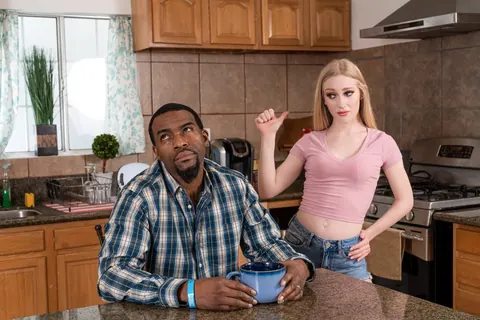 Emma Starletto: Thick Blonde in Jeans Swallows Black Partner's Cum in the Kitchen – photo 3 of 15