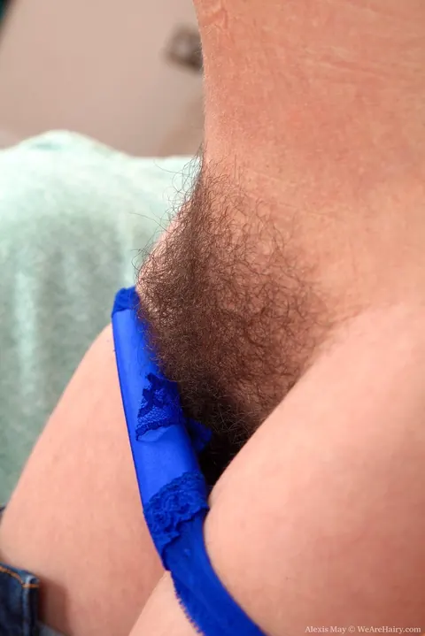 Alexis May: Busty British MILF in Panties Spreads Her Hairy Pussy – photo 5 of 16