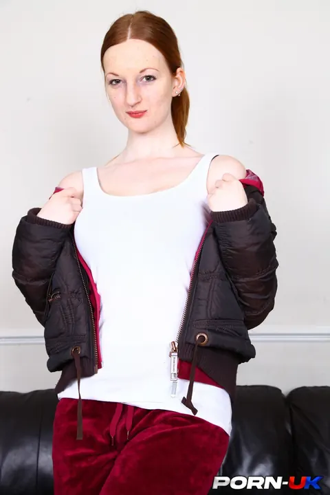 Zara DuRose: Thick European Redhead Uses a Vibrator in Shorts and Socks – photo 1 of 16