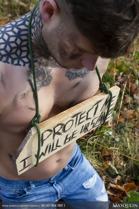 Two Muscular Tattooed Men Fuck Missionary in the Woods – photo 5 of 21