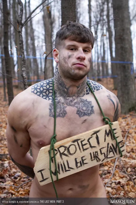 Two Muscular Tattooed Men Fuck Missionary in the Woods – photo 20 of 21