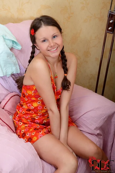 Liza Shay: Thick Brunette with Pigtails Uses a Dildo for Anal in Panties – photo 3 of 16