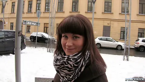 Russian Brunette Rides Outdoors After a Handjob – photo 1 of 20