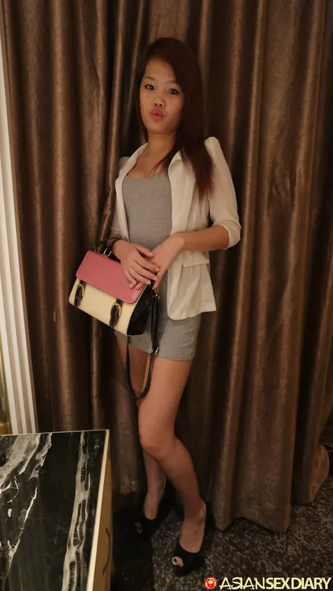 Asian Redhead in Lingerie Skirt and Heels Flashes Her Figure – photo 9 of 21