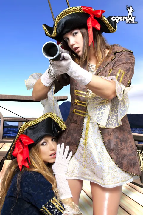 Angela Blanche: Thick Busty Brunette in Boots, Skirt and Costume Kisses Partner – photo 5 of 12