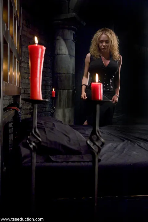 Blonde Trans Woman Dominates a Bound Man in Bondage – photo 3 of 21