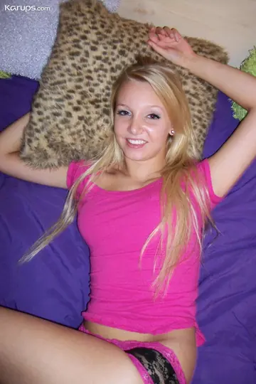 Blonde Removes Her Panties and Shows Her Clit