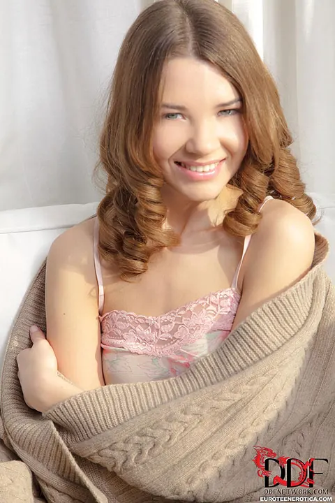 European Redhead Fingers Her Shaved Pussy in White Socks – photo 1 of 16