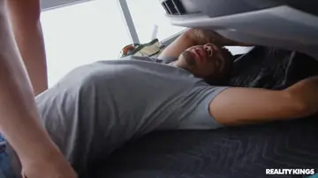 Brunette with Big Tits Fucks a Black Man After a Blowjob