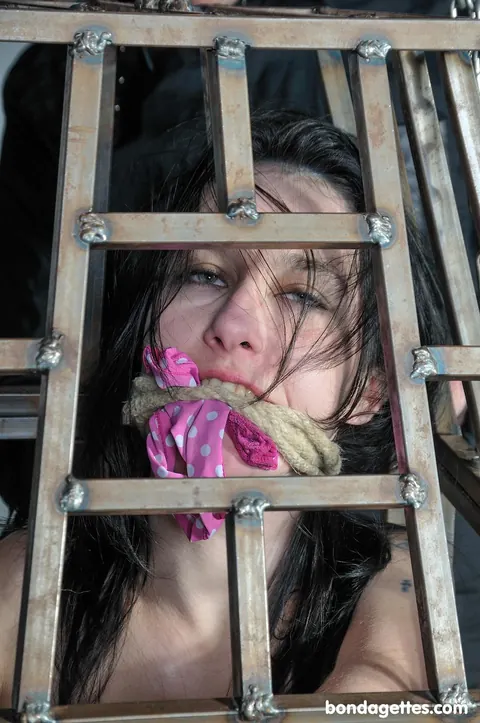 Fae C: Brunette in Boots Bound and Caged in Bondage – photo 10 of 21