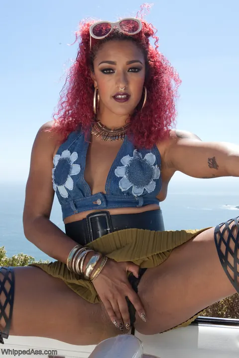 Daisy Ducati: Tall Ebony Redhead Spreads in Bondage Restraints and High Heels – photo 4 of 20