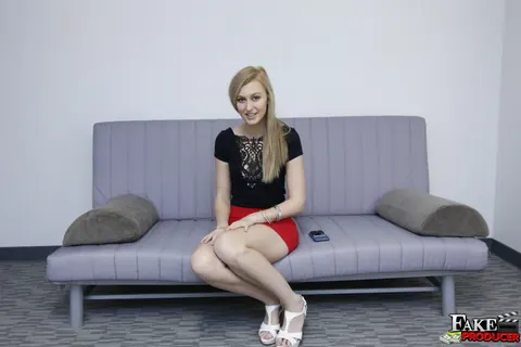 Slim Blonde Strips for POV Blowjob in High Heels – photo 2 of 12