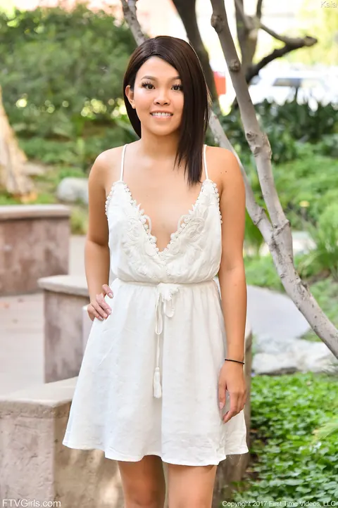 Asian Brunette Undresses and Spreads Her Pussy Outdoors – photo 18 of 21