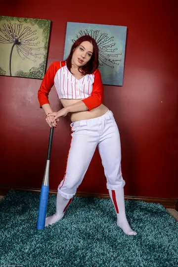 Jessica Ryan – Petite Redhead in Socks Strips and Spreads Her Hairy Pussy