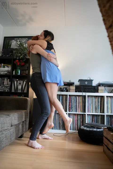 Spanish Blonde and Australian Redhead Kiss in Jeans and Panties – photo 20 of 21