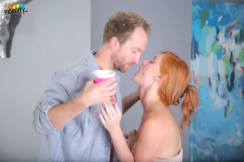 Alex Tanner: Redhead with Big Natural Tits Sucks and Rides Cock While Clothed – photo 1 of 20
