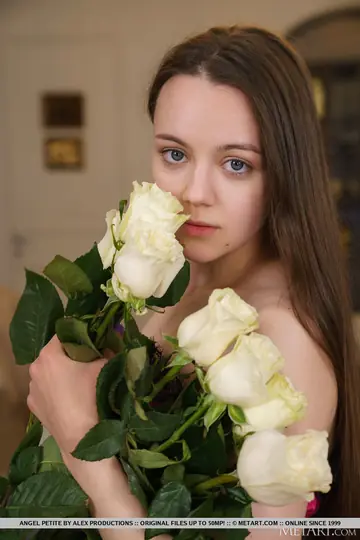 Petite European Brunette Strips Out of Her Lingerie