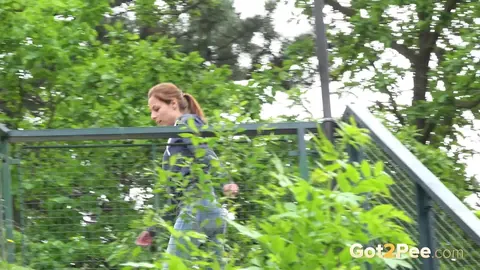 Thick MILF with Big Tits Spreads Her Hairy Pussy Outdoors in Jeans – photo 15 of 15