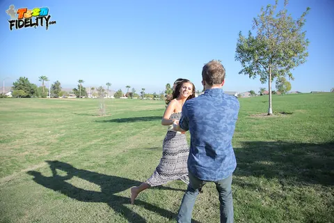 Whitney Westgate: Slim Busty Brunette Takes a Facial Outdoors – photo 2 of 16