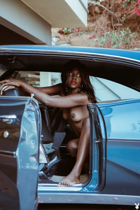 Victoria Antoinette: Slim Ebony Brunette in Glasses Strips Out of Her Bikini Outdoors – photo 16 of 21