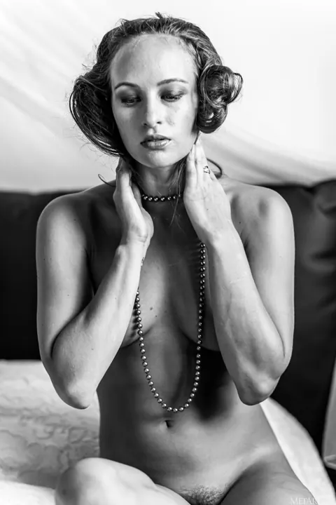 Sally A: Busty Redhead Poses Nude Showing Her Natural Tits and Hairy Bush – photo 17 of 21