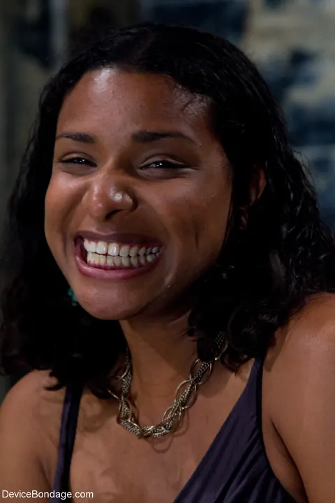 Mia Stiletto: Tall Ebony Brunette in Bondage Uses a Vibrator on Her Pussy – photo 2 of 21
