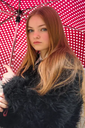 Petite European Redhead Strips Out of Her Lingerie