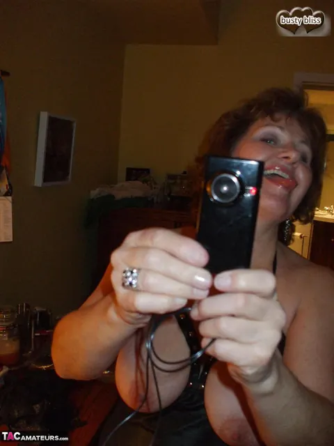 Bustybliss: BBW MILF in Latex Stockings Takes Selfies Before Sex – photo 10 of 20