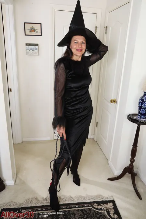 Joana Jakes: BBW Brunette in Lingerie and a Dress Strips and Poses – photo 2 of 21