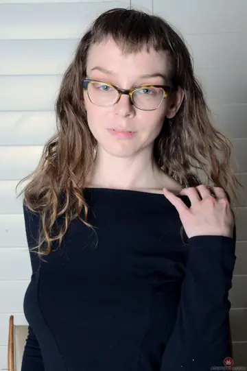 Mature Brunette in Glasses Spreads Her Hairy Pussy and Asshole