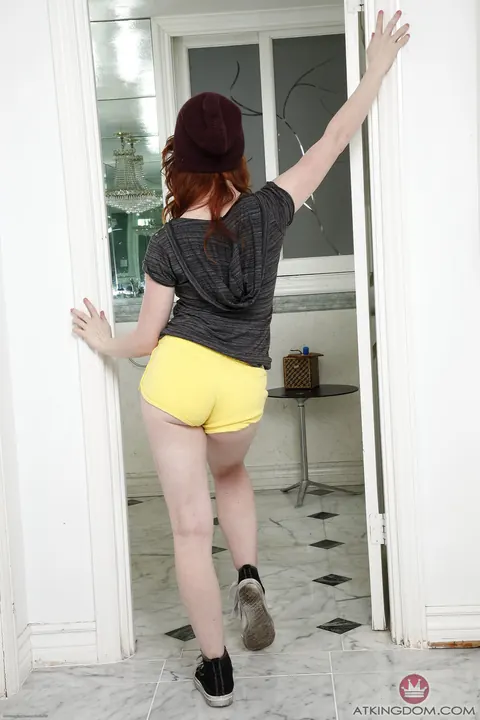 Athena Rayne: Petite Redhead PAWG in Shorts Spreads Her Ass for Anal – photo 1 of 21