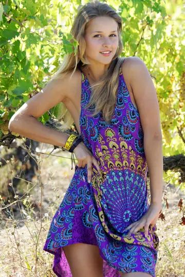 Toxic A – Skinny Blonde Strips Out of Her Skirt in the Vineyard