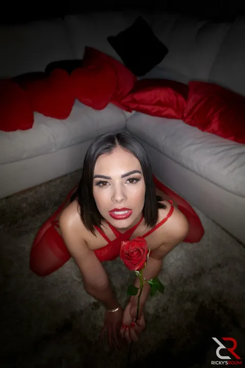 Violet Starr: Thick Latina in Lingerie and Stockings Poses and Strips Nude – photo 6 of 20