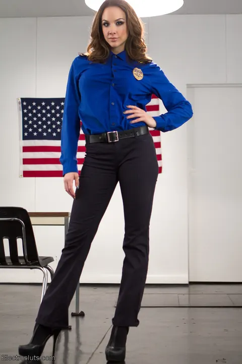 Chanel Preston: Brunette MILF and Redhead Strip Out of Uniforms for Lesbian Domination PAWG – photo 1 of 20