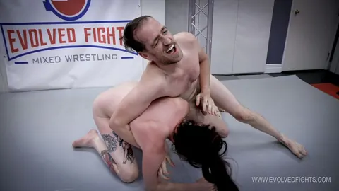 Aria Khaide: Tall Brunette MILF Wrestles Partner and Takes Him Deep – photo 15 of 21
