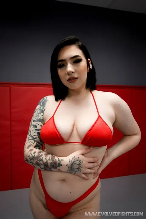 Amilia Onyx: Curvy Brunette in a Bikini Strips and Wrestles Partner for Anal – photo 3 of 21