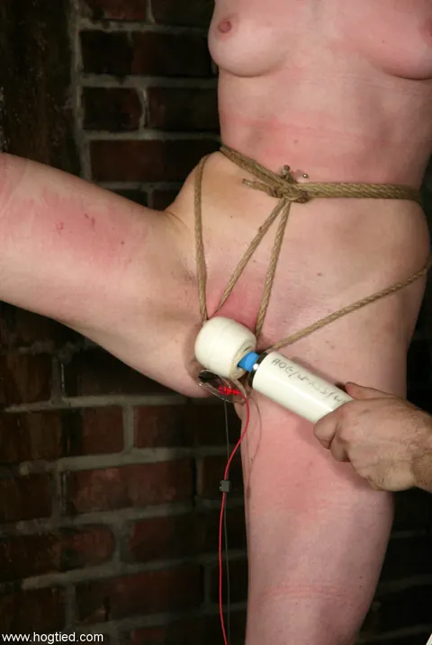PAWG Hogtied in BDSM and Masturbates with a Dildo – photo 10 of 21