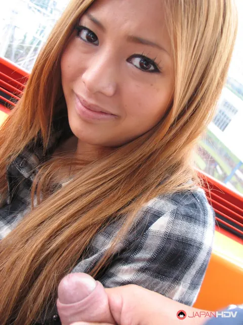 Anna Morisaki: Busty Japanese Redhead Gives a Blowjob Outdoors – photo 9 of 20