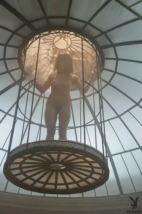 Mia Valentine: Blonde Poses Nude in a Cage Showing Her Small Natural Tits – photo 2 of 17