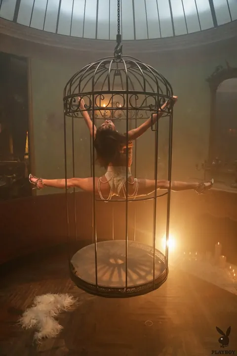 Mia Valentine: Blonde Poses Nude in a Cage Showing Her Small Natural Tits – photo 10 of 17