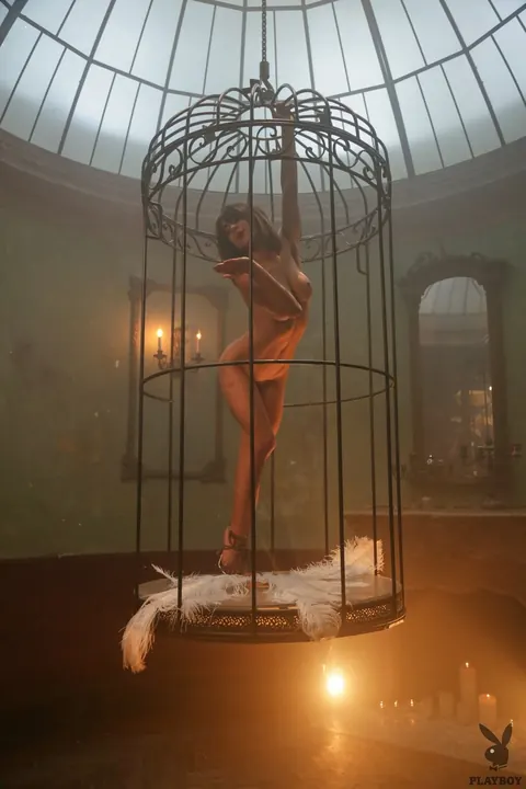Mia Valentine: Blonde Poses Nude in a Cage Showing Her Small Natural Tits – photo 5 of 17