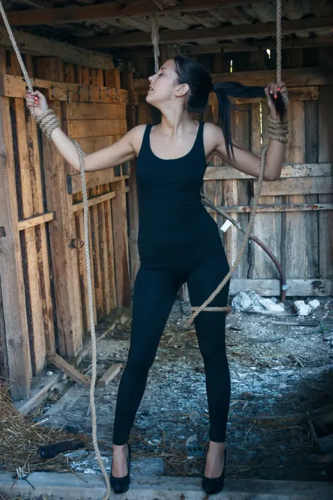 Patricia Sun: Skinny Lesbians in Yoga Pants Lick and Finger in a Barn – photo 2 of 21