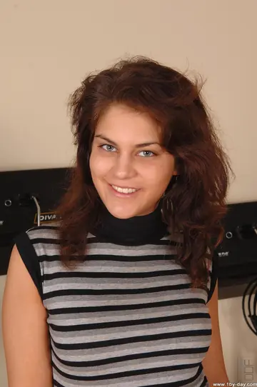 Tall Czech Brunette Undresses and Spreads Her Pussy