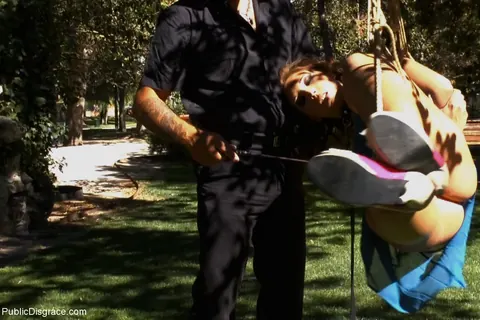 Crystal Cherry: Spanish Blonde in Bondage Restraints Outdoors – photo 20 of 21