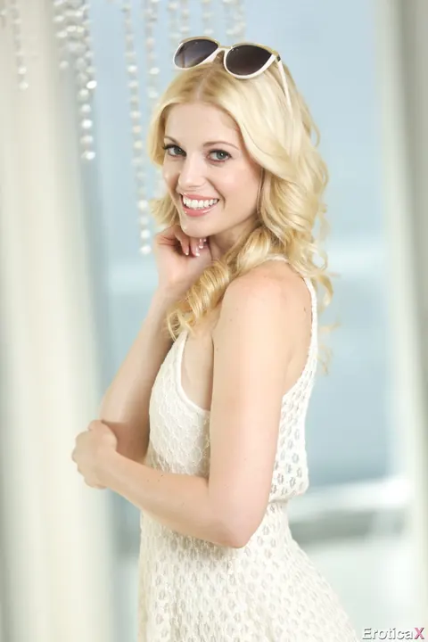 Charlotte Stokely: Two Blondes in Skirts Flash Their Panties in Heels – photo 1 of 15