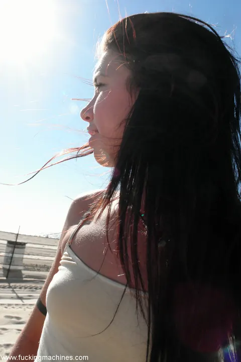 Micah Moore: Brunette in Handcuffs Masturbates with a Dildo and Squirts Outdoors – photo 18 of 21