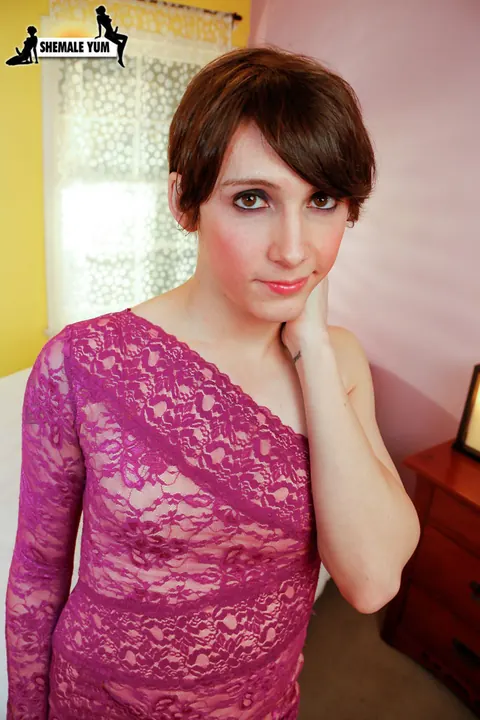 Trans Woman Strips Nude and Poses Fully – photo 1 of 15